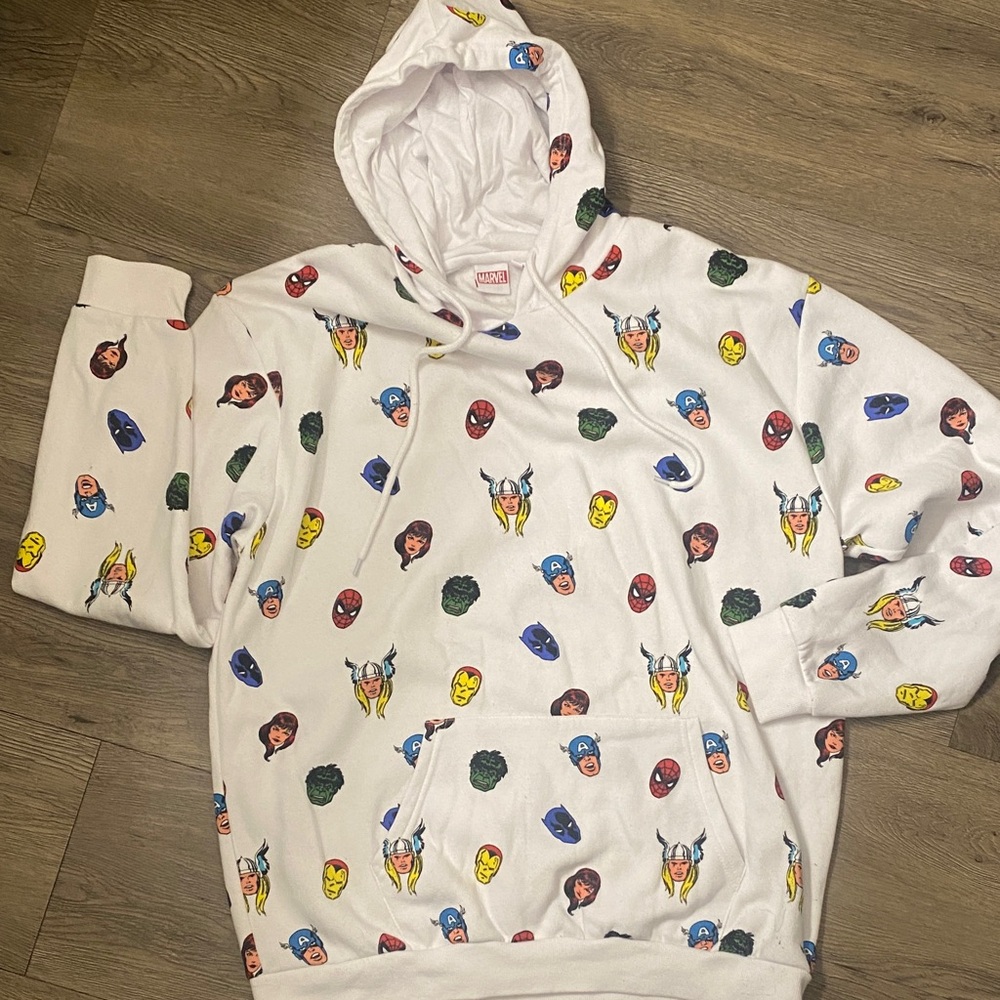 MARVEL Hoodie with Colorful Character Print